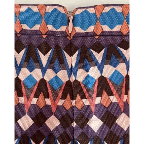 J. CREW Pencil Skirt A-line Gemstone Geometric Print Mini 8 - Picture 3 of 9